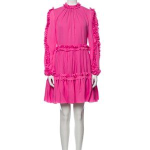 Dice Kayek Ruffle Long Sleeve Dress